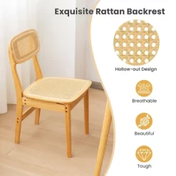 Tangkula Rattan Dining Chairs Set Of 4 Kitchen Dining Chairs W/ Simulated Rattan Backrest 14 Tangkula Rattan Dining Chairs Set Of 4 Kitchen Dining Chairs W/ Simulated Rattan Backrest -Tangkula GUEST 002931d1 64c4 424f aaf8 592b3df04185