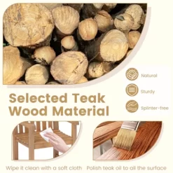 Tangkula 4 PCS Teak Wood Patio Dining Chair Outdoor Armchair W/ Slatted Seat & Solid Legs -Tangkula GUEST 008a82df 15c6 4959 ab3b 5e5fd4590f4f