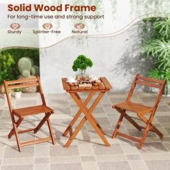 Tangkula 3 PCS Outdoor Wood Bistro Set W/ 2 Folding Chairs & Dining Table For Backyard 15 Tangkula 3 PCS Outdoor Wood Bistro Set W/ 2 Folding Chairs & Dining Table For Backyard -Tangkula GUEST 0094d341 8a7c 4977 a0f9 99499acd5f7f