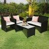 Tangkula 4 Piece Outdoor Patio Rattan Furniture Set Black Wicker Cushioned Seat For Garden, Porch, Lawn 1 Tangkula 4 Piece Outdoor Patio Rattan Furniture Set Black Wicker Cushioned Seat For Garden, Porch, Lawn -Tangkula GUEST 00b76da1 3b69 4f35 98cc 34263a154820