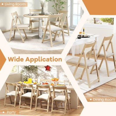 Tangkula Upholstered Dining Chair Set Of 4 W/ Curved Backrest Rubber Wood Frame 6 Tangkula Upholstered Dining Chair Set Of 4 W/ Curved Backrest Rubber Wood Frame - Image 4