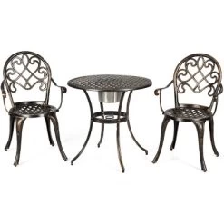 Tangkula Set Of 3 Patio Cast Aluminum Dining Table Chairs Set -Tangkula GUEST 00c4192d b341 4c22 8f8c de67701345d0