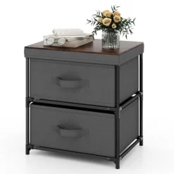 Tangkula 2PCS 2 Drawer Dresser Fabric Storage Organizer Nightstand Bedside Sofa Table 19 Tangkula 2PCS 2 Drawer Dresser Fabric Storage Organizer Nightstand Bedside Sofa Table -Tangkula GUEST 00d26a56 cce3 48cf 8371 39e293c04896