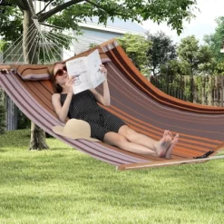 Tangkula Patio Hammock Foldable Portable Swing Chair Bed Detachable Pillow Blue & Green 14 Tangkula Patio Hammock Foldable Portable Swing Chair Bed Detachable Pillow Blue & Green -Tangkula GUEST 0125522e 057b 403d bf0d 9ad76f812383