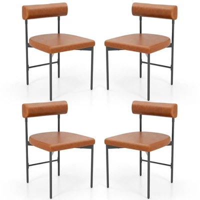 Tangkula Dining Chair Set Of 4 Faux Leather Upholstered Kitchen Side Chair W/ Curved 11 Tangkula Dining Chair Set Of 4 Faux Leather Upholstered Kitchen Side Chair W/ Curved - Image 9