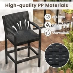 Tangkula 3 Piece Patio Bar Set Bistro Table & Chairs W/ Heavy-Duty Metal Frame -Tangkula GUEST 01d51247 451b 4b9a 81bd a076d53187f6
