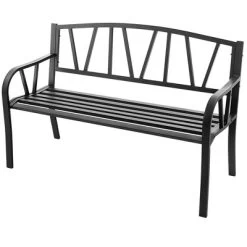 Tangkula Garden Bench Metal Frame W/ Ergonomic Armrest Load Patio Black 9 Tangkula Garden Bench Metal Frame W/ Ergonomic Armrest Load Patio Black -Tangkula GUEST 01f3b36b 5981 47b2 828e 6f5f11ea5a9d
