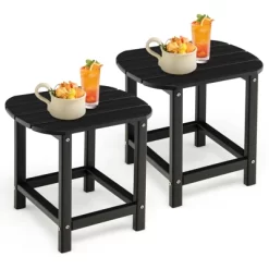 Tangkula 2PCS 18" Patio Adirondack Side Table Coffee Table Weather Resistant HDPE Garden Yard -Tangkula GUEST 02249cac 6ded 4eee b66b 51f363f45ba5