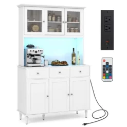 Tangkula 77" Tall Kitchen Pantry Storage Cabinet With LED Lights And Power Outlets 19 Tangkula 77" Tall Kitchen Pantry Storage Cabinet With LED Lights And Power Outlets -Tangkula GUEST 0234e1cb 9ffc 4f34 8242 de67a0bac2b3