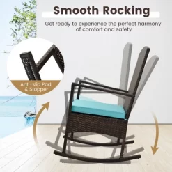 Tangkula 3 Pieces Rocking Wicker Bistro Set Outdoor Front Porch Rocker Chairs Conversation Set -Tangkula GUEST 025ac1c4 edbd 4e53 93a6 deed11e1a10d