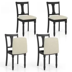 Tangkula Set Of 4 Upholstered Wooden Dining Chair W/ Seat Storage Space -Tangkula GUEST 02b04655 1f8d 46aa 8016 b4579464449f