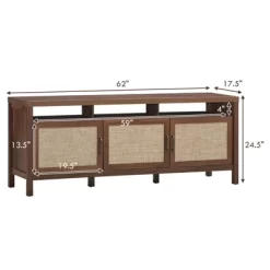 Tangkula Universal TV Stand Cabinet Television Media Console With 3 Rattan Doors Grey Oak Walnut 11 Tangkula Universal TV Stand Cabinet Television Media Console With 3 Rattan Doors Grey Oak Walnut -Tangkula GUEST 02bbcceb 949d 4ed3 adb6 28cc6e5e1821