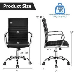 Tangkula PU Leather Office Chair High Back Conference Task Chair W/Armrests -Tangkula GUEST 035b0fa5 ebd3 4c36 913a 448cbb92924b