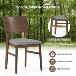 Tangkula Dining Chairs Set Of 4 W/ Rubber Wood Frame Padded Seat Curved Back Living Room 18 Tangkula Dining Chairs Set Of 4 W/ Rubber Wood Frame Padded Seat Curved Back Living Room -Tangkula GUEST 03834c9c fea6 490c af7f 9d6546dd1f95