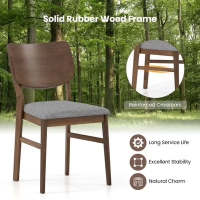 Tangkula Dining Chairs Set Of 4 W/ Rubber Wood Frame Padded Seat Curved Back Living Room 8 Tangkula Dining Chairs Set Of 4 W/ Rubber Wood Frame Padded Seat Curved Back Living Room - Image 6