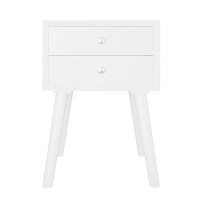 Tangkula Wooden Nightstand With 2 Storage Drawers Accent End Side Table For Bedroom&Living Room 12 Tangkula Wooden Nightstand With 2 Storage Drawers Accent End Side Table For Bedroom&Living Room - Image 11