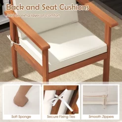 Tangkula 8 Pieces Patio Furniture Set, Acacia Wood Porch Chairs W/ Table -Tangkula GUEST 03d8e836 ecd8 43b4 9dc1 baffaeb59f6e 1