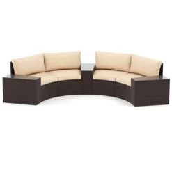 Tangkula Set Of 5 Patio Furniture Set PE Rattan Half-Moon Curved Sectional Sofas With Tempered Glass Top Side Tables Outdoor Conversation Set 11 Tangkula Set Of 5 Patio Furniture Set PE Rattan Half-Moon Curved Sectional Sofas With Tempered Glass Top Side Tables Outdoor Conversation Set -Tangkula GUEST 03ddd2f4 0620 41d2 9578 a0c8d44980b1