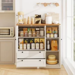 Tangkula Sideboard Buffet Cabinet Kitchen Pantry Hutch Storage Cabinet Farmhouse Credenza -Tangkula GUEST 04656bed 91d3 4361 abe8 b3766ecf8b93