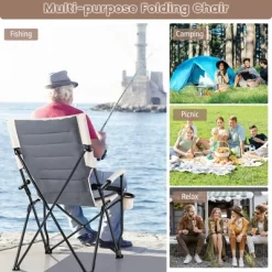 Tangkula Camping Folding Chair W/ Cup Holder 330 LBS Load Capacity For Picnic Camping -Tangkula GUEST 04a14a84 2e71 46ee 9e11 455da6a11a65