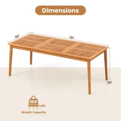 Tangkula Outdoor Acacia Wood Dining Table For 8 People 79” X 35” Rectangular Patio Bistro Table With Built-in Umbrella Hole Picnic Table For Porch -Tangkula GUEST 04c2afa0 b8ee 4611 abf8 5cf7d70adc8f