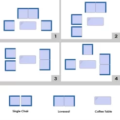 Tangkula 4PCS Patio Rattan Conversation Furniture Set Outdoor W/ Peacock Blue Cushion -Tangkula GUEST 04d4b732 d67c 4cec 87d6 ba09ad9d51c3