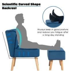 Tangkula Velvet Armless Chair & Ottoman Set Leisure Sofa Chair With Footstool Pink BlueGreen 14 Tangkula Velvet Armless Chair & Ottoman Set Leisure Sofa Chair With Footstool Pink BlueGreen -Tangkula GUEST 0503d11b 6f7a 41fe affe 7a5c3f170951