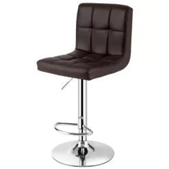 Tangkula Height Adjustable Swivel Bar Stool PU Leather Bistro Pub Chair W/Backrest -Tangkula GUEST 05942230 b495 4a73 85a5 c0ea8aafda19