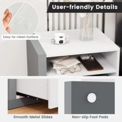 Tangkula Modern Minimalist Nightstand W/ Drawer Asymmetrical Bed Side Table End Table 16 Tangkula Modern Minimalist Nightstand W/ Drawer Asymmetrical Bed Side Table End Table -Tangkula GUEST 05b0272a 6935 49b7 b8d4 b82877c4d327