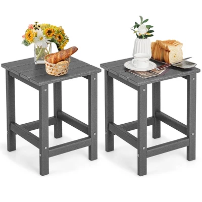 Tangkula 2PCS 14" Patio Adirondack Side Table HDPE Square Weather Resistant Garden 11 Tangkula 2PCS 14" Patio Adirondack Side Table HDPE Square Weather Resistant Garden - Image 9
