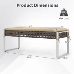 Tangkula 43 Inch Patio Rectangle Ottoman Pack Of 2 W/ Metal Legs & Seat Cushion 19 Tangkula 43 Inch Patio Rectangle Ottoman Pack Of 2 W/ Metal Legs & Seat Cushion -Tangkula GUEST 060a0c66 4e97 4b50 a5a9 10a40fb3b6ec