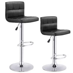 Tangkula Modern Square PU Leather Adjustable Swivel Barstools,Set Of 2 -Tangkula GUEST 06aa5348 9f99 47ce 9844 65edae314cdb