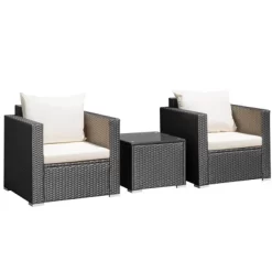Tangkula 3PCS Rattan Patio Conversation Furniture Set Outdoor Sofa Set W/ Cushions 20 Tangkula 3PCS Rattan Patio Conversation Furniture Set Outdoor Sofa Set W/ Cushions -Tangkula GUEST 06bde863 16ac 47d7 a1b9 21892d82a8dd