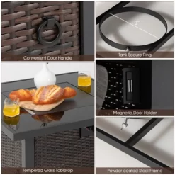 Tangkula Patio Rattan 7PCS Cushioned Chair Set Furniture Set Thick Cushion W/ 50,000 BTU Propane Fire Pit Table For Garden Black/Navy/Red/Turquoise/Off White 19 Tangkula Patio Rattan 7PCS Cushioned Chair Set Furniture Set Thick Cushion W/ 50,000 BTU Propane Fire Pit Table For Garden Black/Navy/Red/Turquoise/Off White -Tangkula GUEST 06cbade8 d691 4c12 838d ddc73c2281f8