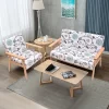 Tangkula 2 Piece Loveseat And Single Sofa Set Fabric Upholstered Couch & Accent Armchair White+Blue/Blue/Yellow Floral