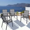 Tangkula 12PCS Outdoor PE Wicker Stacking Dining Chairs Patio Arm Chairs