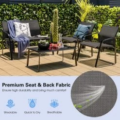 Tangkula 4PCS Patio Conversation Futniture Set W/ Fabric And Anti-Rust Steel Frame -Tangkula GUEST 07206e20 d1f9 4c97 939a f1ae74fa7541