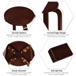 Tangkula Set Of 4 Stacking Bentwood Stool Round Dining Chair Backless Bar Stool -Tangkula GUEST 07773aba 7f84 478e b031 644adb81f694