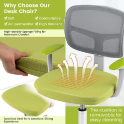 Tangkula Kids Desk Chair Adjustable Height Children Study Chair W/Auto Brake Casters Blue / Pink -Tangkula GUEST 078910a2 06bb 4fe6 8ca4 72fee70a8f30