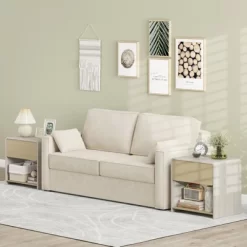 Tangkula Modern Style Nightstand 2-Tier Sofa Side Bedside Table W/ Drawer & Open Shelf -Tangkula GUEST 07fd25c0 1cec 47a1 ac72 65c806596205 1