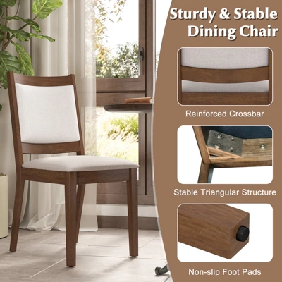 Tangkula Modern Dining Chair Set Of 4 Upholstered Kitchen Chair W/ Padded Backrest & Seat 7 Tangkula Modern Dining Chair Set Of 4 Upholstered Kitchen Chair W/ Padded Backrest & Seat - Image 5