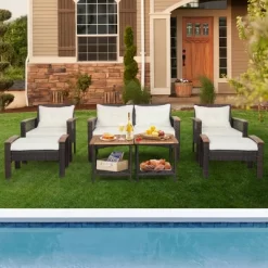 Tangkula 7PCS Patio Rattan Sofa Set Outdoor Wicker Conversation Set W/ Coffee Tables -Tangkula GUEST 08241fbe df6c 436c 96cf 8057d6fae300