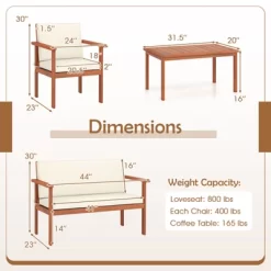 Tangkula 8 Pieces Patio Furniture Set, Acacia Wood Porch Chairs W/ Table -Tangkula GUEST 08384377 0a22 4536 8287 7928ccd5e80b 1
