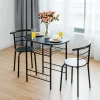 Tangkula 3 PCS Kitchen Dining Set Compact Bistro Pub 2 Chairs & Table -Tangkula GUEST 08e3f419 5e37 4ffd 8d2b 71d3472d7d36