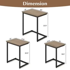 Tangkula 3 Pcs Nesting Coffee End Table Set Stacking Side Nightstand Living Room -Tangkula GUEST 08fb9007 026b 43c4 9d47 79bb6f873c1e