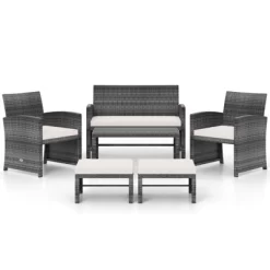 Tangkula Set Of 6 Patio Furniture Outdoor Sectional Conversation PE Rattan Sofa Set -Tangkula GUEST 09be2f8a 6460 453f afdd 78ff3759d9cf