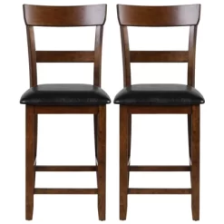 Tangkula Set Of 4 Bar Stools Vintage Wooden Dining Chair For Kitchen, Bistro Brown&Black -Tangkula GUEST 09c2ac9f b697 4b04 8bb3 8b153c2036e4
