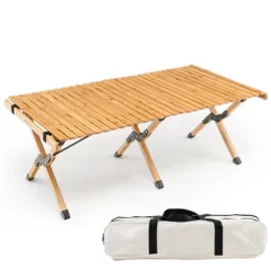 Tangkula Folding Wooden Camping Table Portable Picnic Table W/ Carry Bag Roll-up Bamboo Tabletop Outdoor Travel Camping Table Natural/Coffee 23 Tangkula Folding Wooden Camping Table Portable Picnic Table W/ Carry Bag Roll-up Bamboo Tabletop Outdoor Travel Camping Table Natural/Coffee -Tangkula GUEST 0ac24495 326e 487e 94de b19cf3c3a082