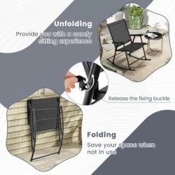 Tangkula 4pcs Patio Folding Rocking Chair Heavy-Duty Metal Frame Rockers Outdoor -Tangkula GUEST 0ad80eb2 5d52 45db a4cb af7c14fa1033