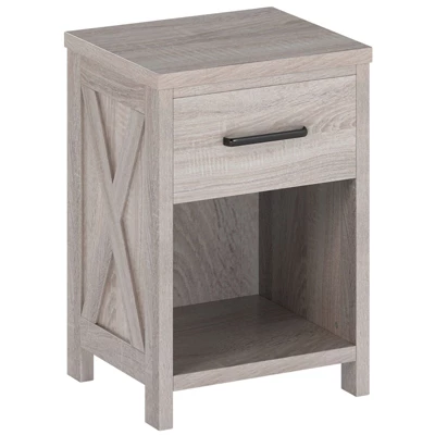Tangkula Nightstand Sofa Side Table Rustic End Table W/ Drawer & Shelf For Living Room 9 Tangkula Nightstand Sofa Side Table Rustic End Table W/ Drawer & Shelf For Living Room - Image 7
